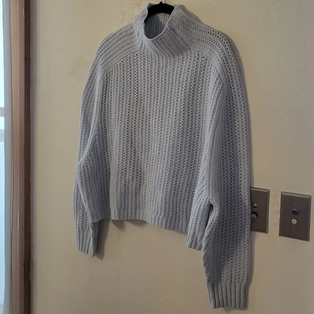 Madewell Pointelle-Stitch Mockneck Sweater - Heather Pale Dawn - Picture 8 of 14